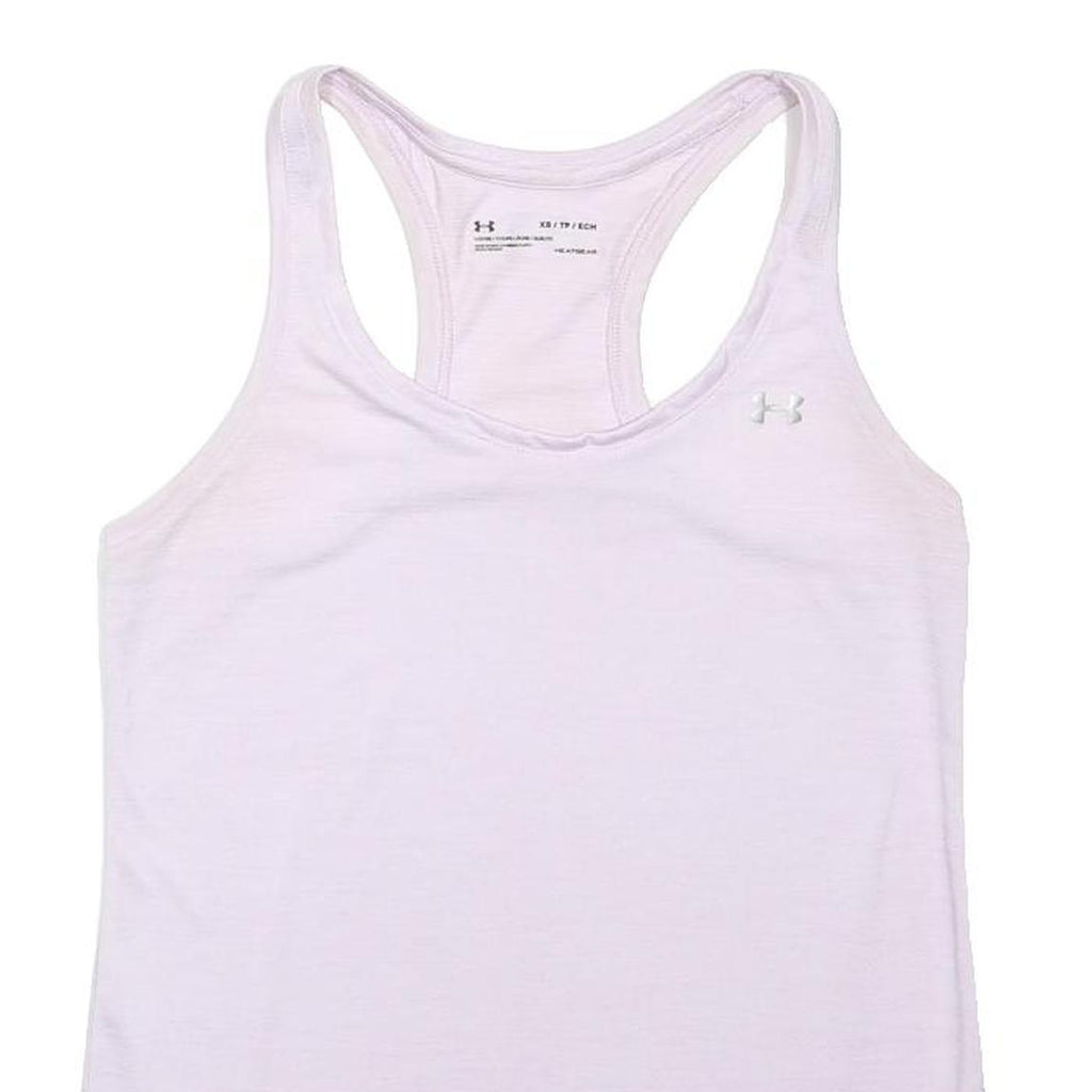 UNDER ARMOUR Womens White Racerback Vest XS Gym Fitness Training T-Shirt