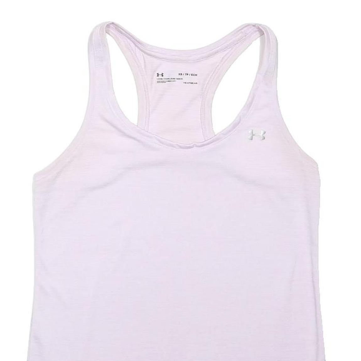 UNDER ARMOUR Womens White Racerback Vest XS Gym Fitness Training T-Shirt