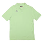 KAPPA Mens Light Green Short Sleeve Plain Polo Shirt L Logo Cotton Blend