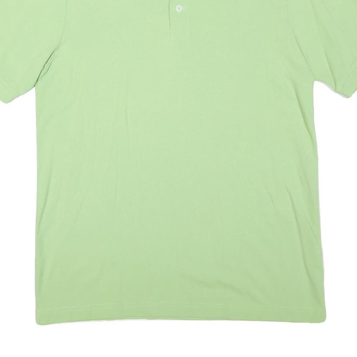 KAPPA Mens Light Green Short Sleeve Plain Polo Shirt L Logo Cotton Blend