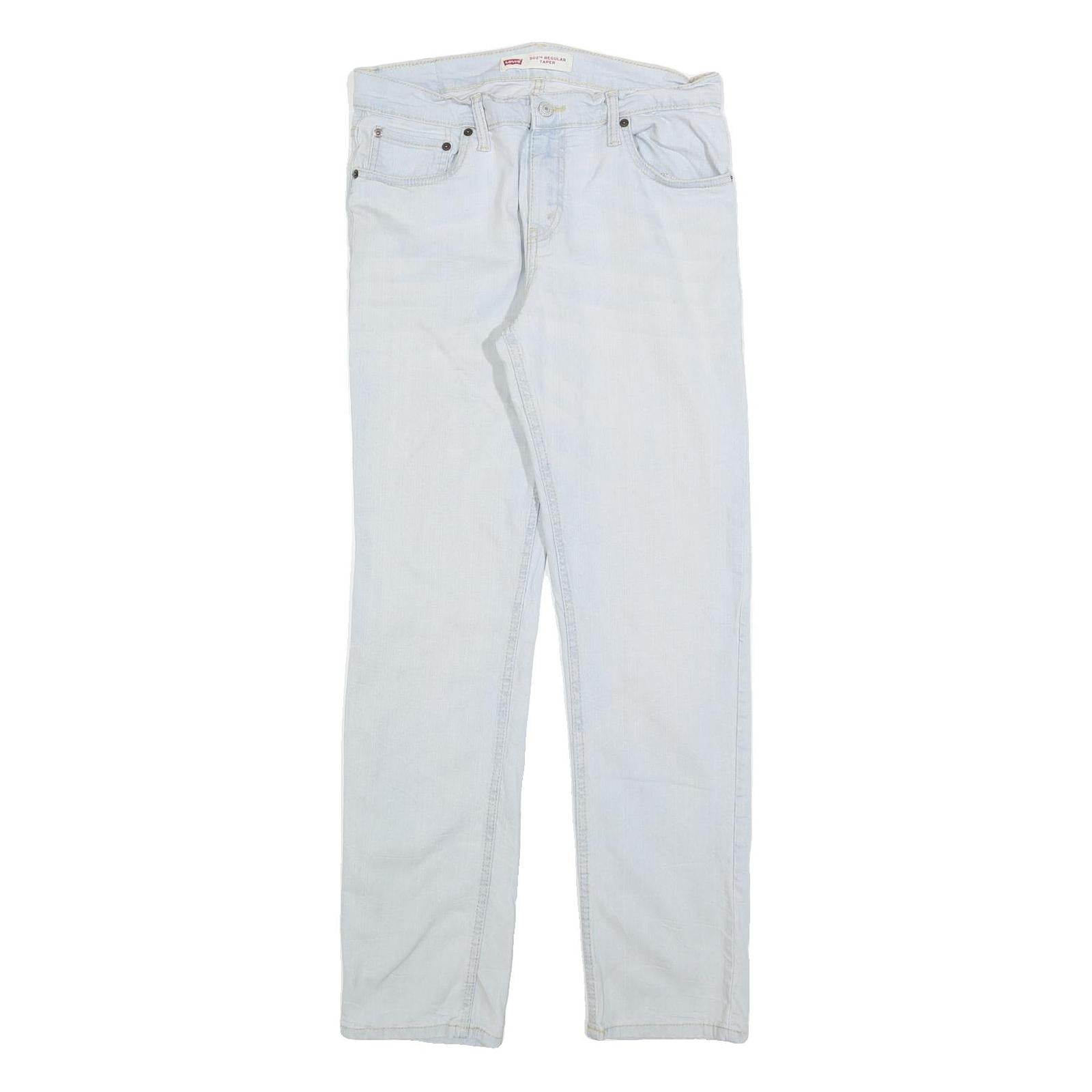 LEVI'S 502 Boys Jeans White Regular Tapered Denim Light W32 L29 Stylish Fit