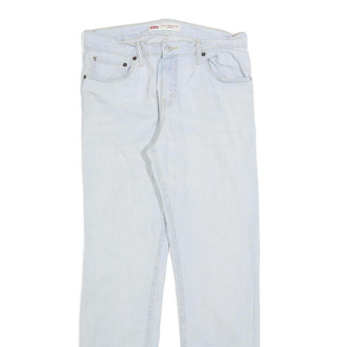 LEVI'S 502 Boys Jeans White Regular Tapered Denim Light W32 L29 Stylish Fit