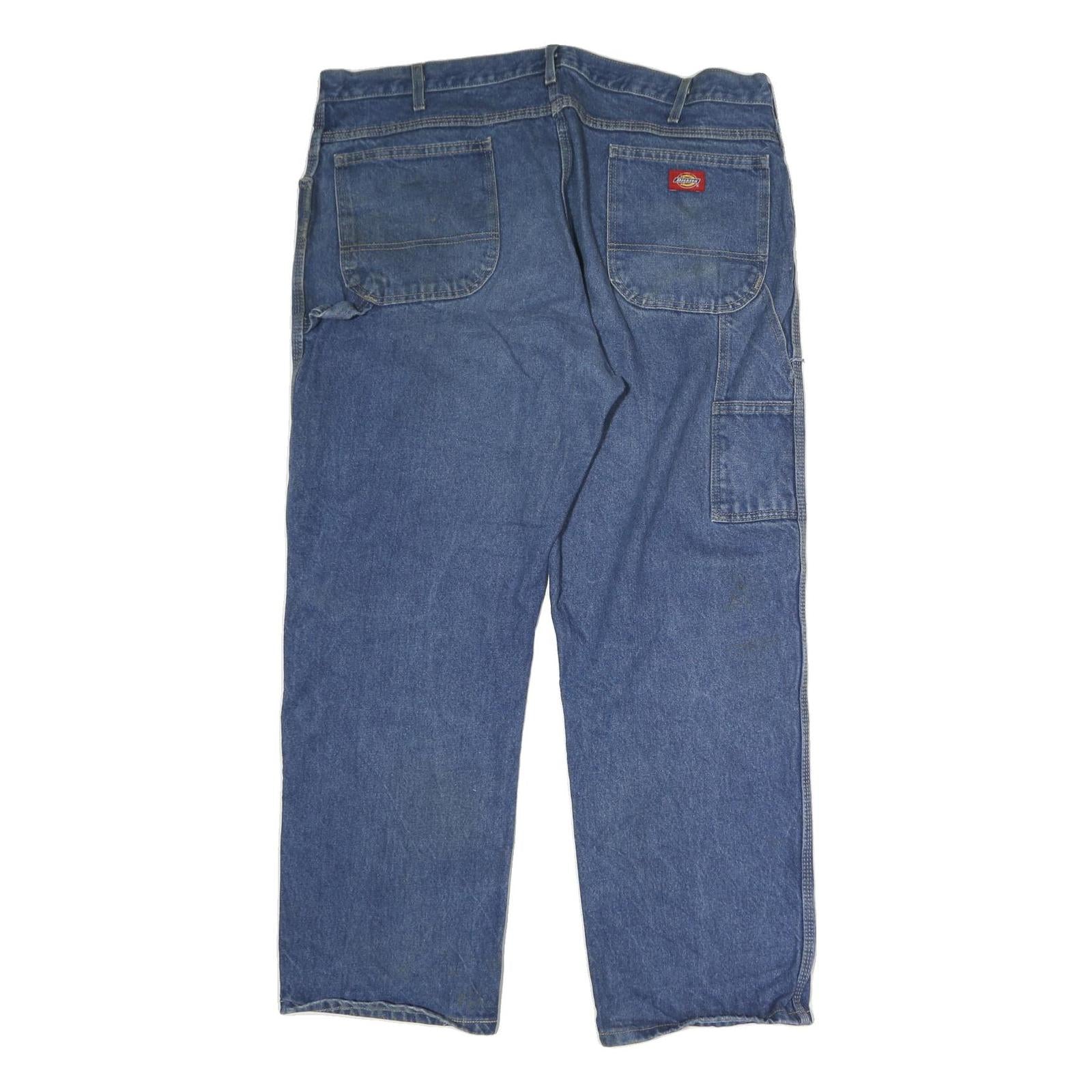 DICKIES Mens Jeans Blue Regular Straight Denim Medium W40 L30 Workwear Relaxed