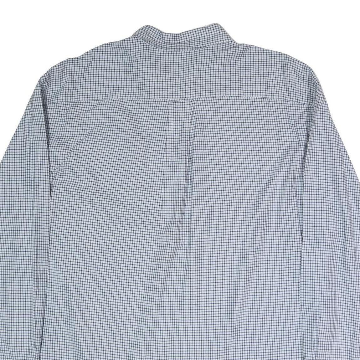 NAUTICA Mens Blue & White Check Shirt XL Cotton Blend Long Sleeve Button Down