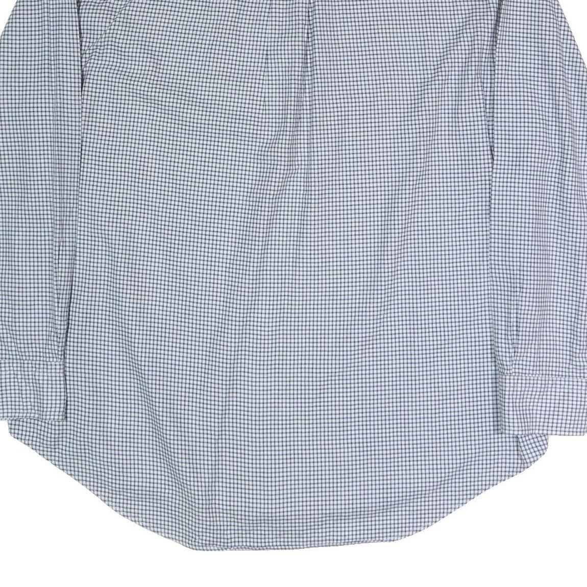 NAUTICA Mens Blue & White Check Shirt XL Cotton Blend Long Sleeve Button Down