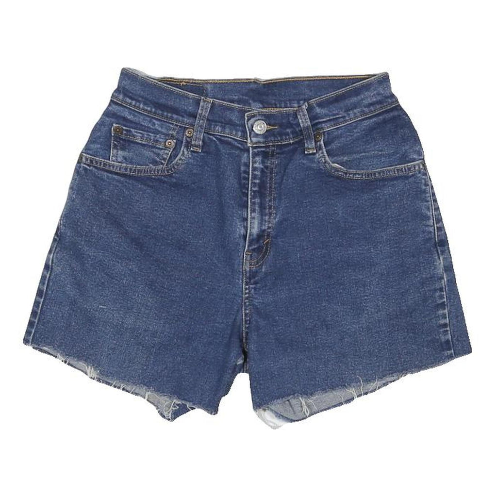 LEVI'S Womens Shorts Blue Denim Casual S W27 Raw Hem Cotton Blend