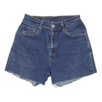 LEVI'S Womens Shorts Blue Denim Casual S W27 Raw Hem Cotton Blend