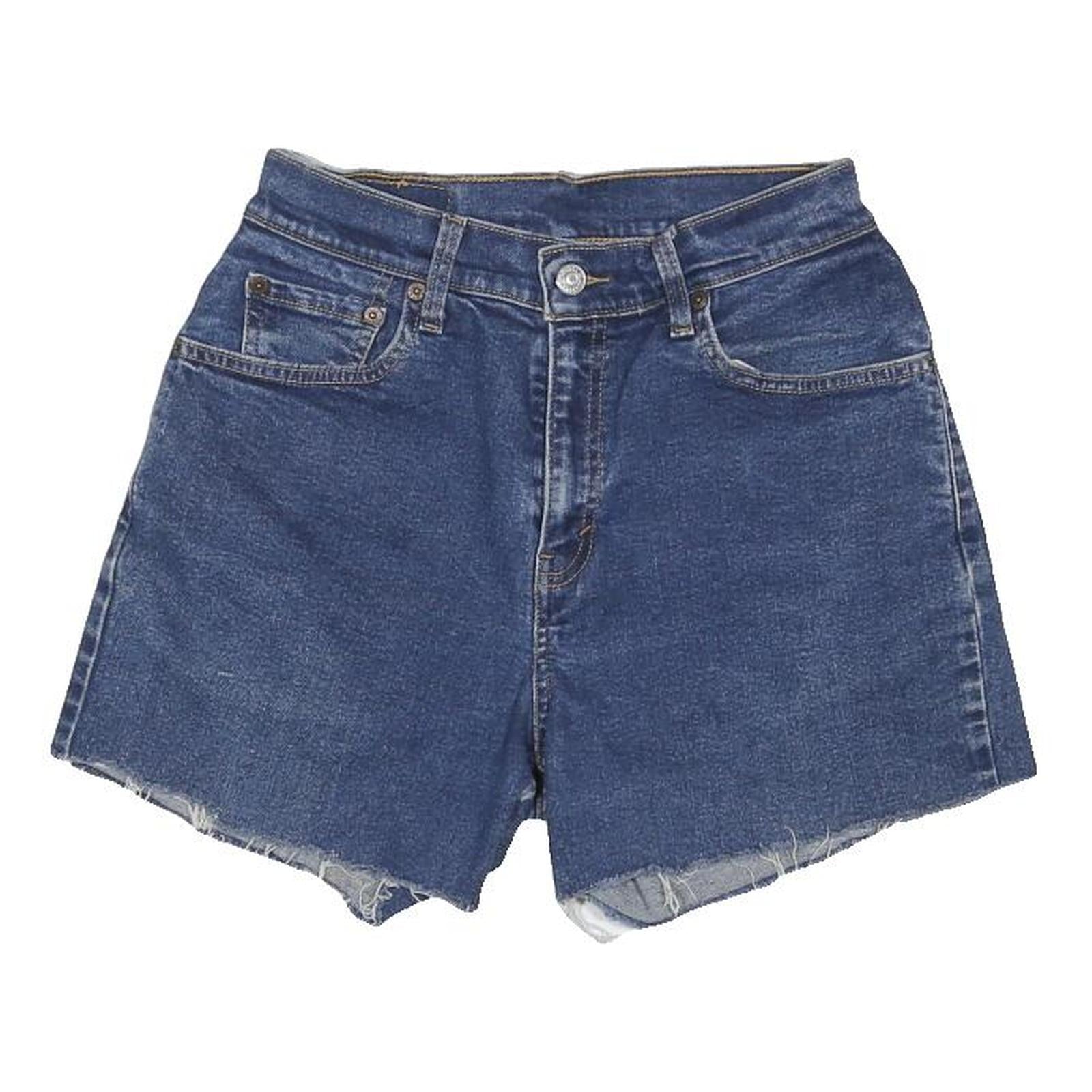LEVI'S Womens Shorts Blue Denim Casual S W27 Raw Hem Cotton Blend