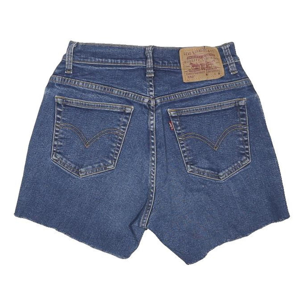 LEVI'S Womens Shorts Blue Denim Casual S W27 Raw Hem Cotton Blend