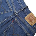 LEVI'S Womens Shorts Blue Denim Casual S W27 Raw Hem Cotton Blend
