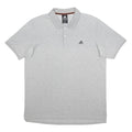 ADIDAS Mens Grey Short Sleeve Plain Polo Shirt XL Cotton Blend Casual Sportswear