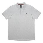 ADIDAS Mens Grey Short Sleeve Plain Polo Shirt XL Cotton Blend Casual Sportswear