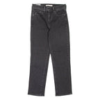 LEVI'S 724 High Rise Crop BIG E Womens Jeans Black Regular Straight W26 L25