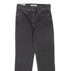 LEVI'S 724 High Rise Crop BIG E Womens Jeans Black Regular Straight W26 L25