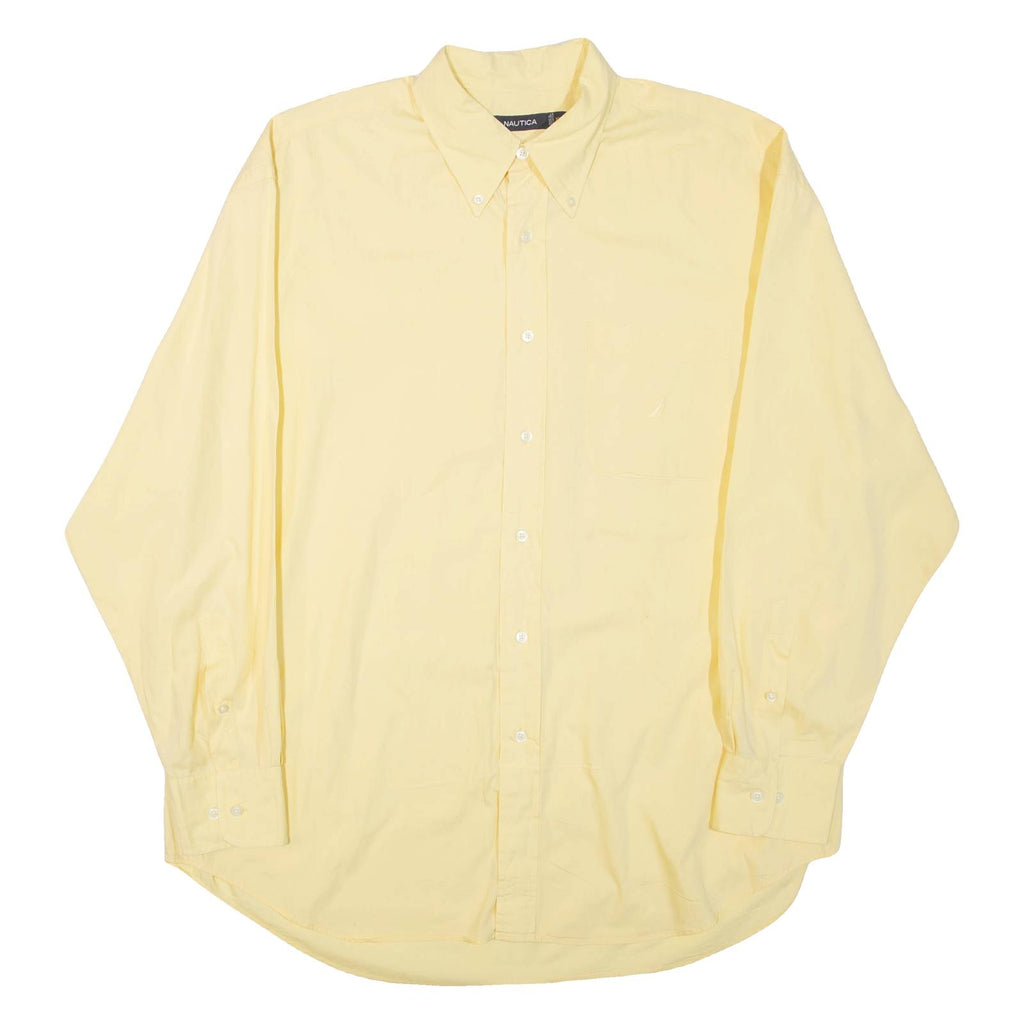 NAUTICA Mens Plain Shirt Yellow Long Sleeve XL