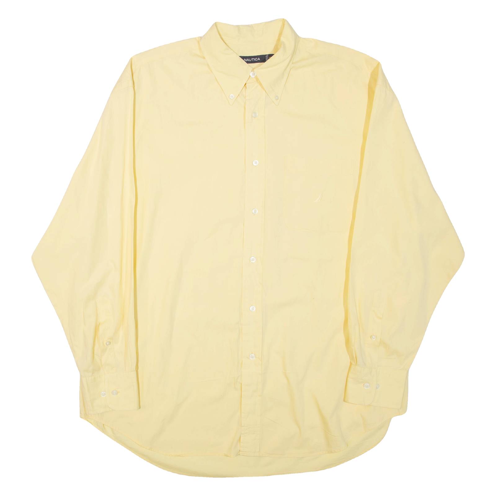 NAUTICA Mens Plain Shirt Yellow Long Sleeve XL