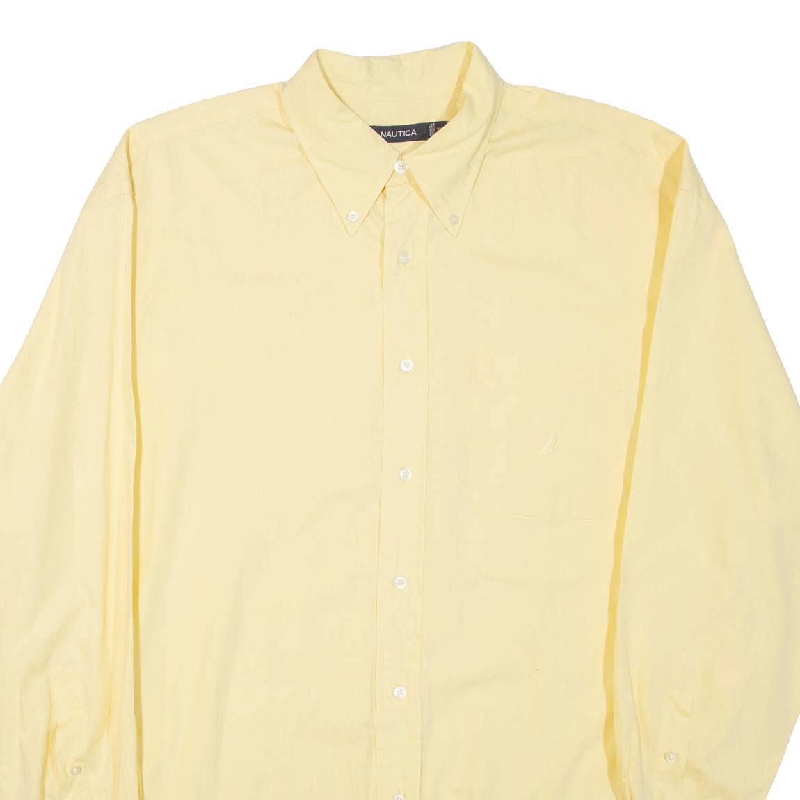 NAUTICA Mens Plain Shirt Yellow Long Sleeve XL