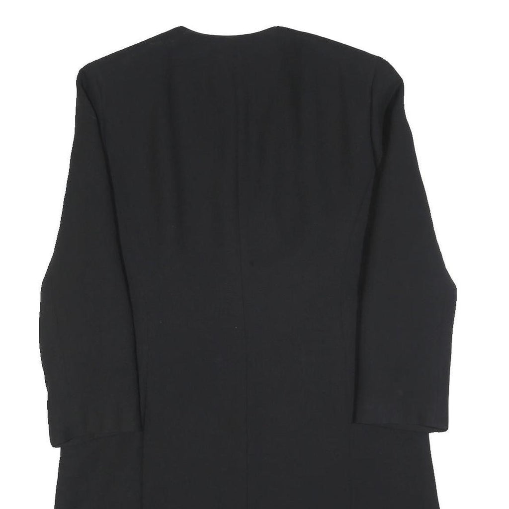 DKNY Womens Black Classic Jacket M Polyester Blend Button Plain Elegant Stylish