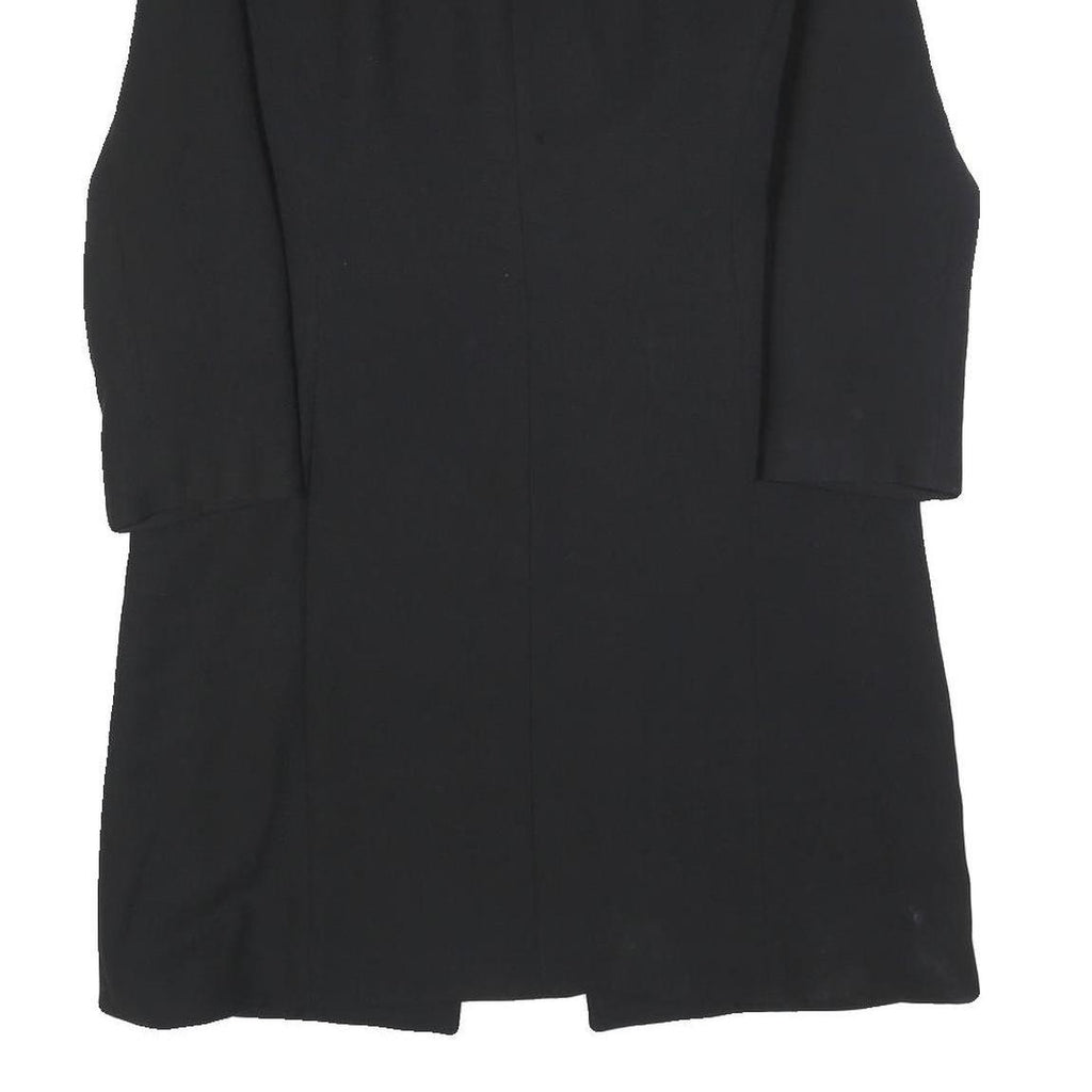 DKNY Womens Black Classic Jacket M Polyester Blend Button Plain Elegant Stylish