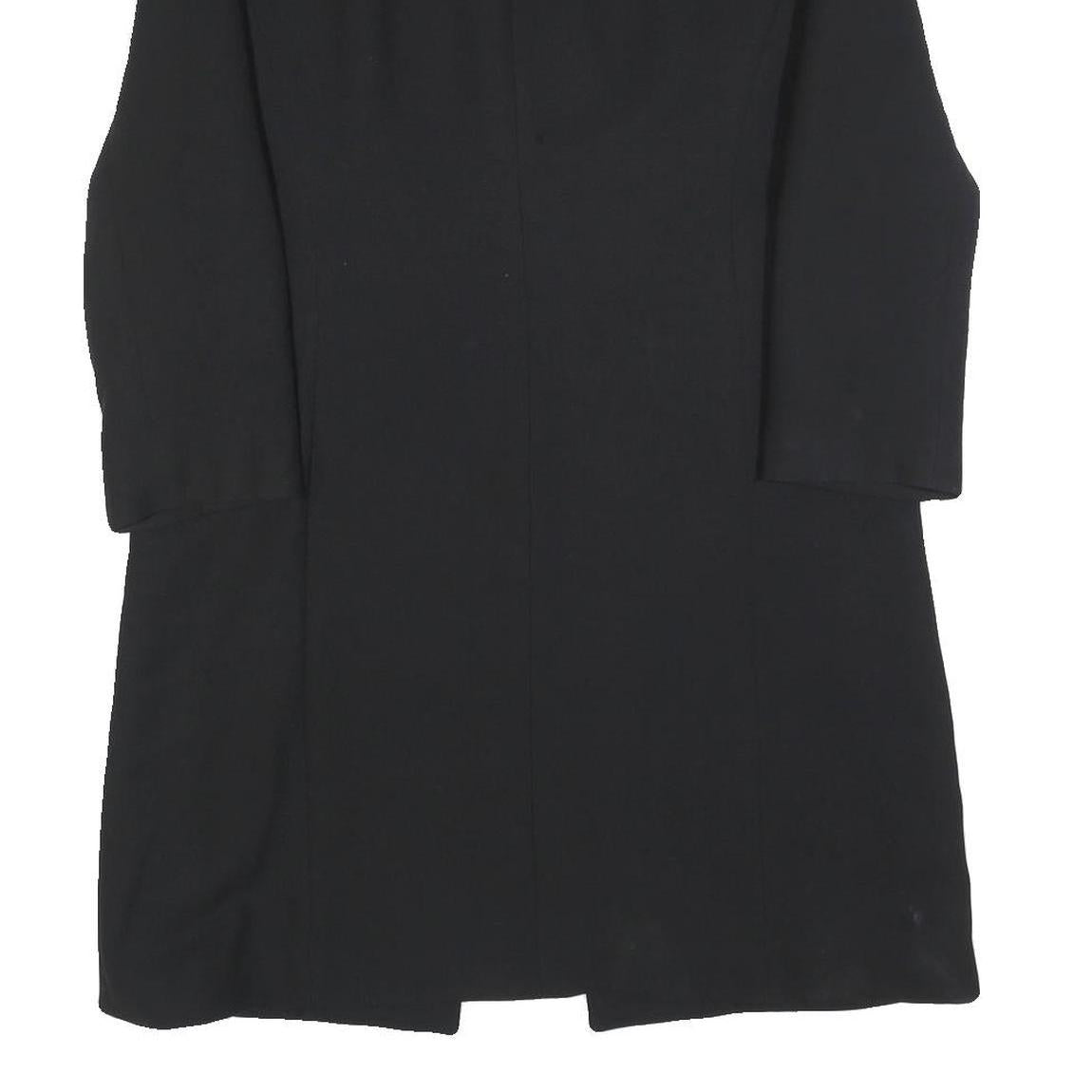 DKNY Womens Black Classic Jacket M Polyester Blend Button Plain Elegant Stylish