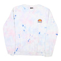 ELLESSE Womens White Blue Pink Tie Dye Sweatshirt Crew Neck UK 10 Casual