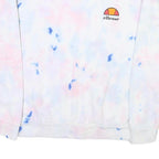 ELLESSE Womens White Blue Pink Tie Dye Sweatshirt Crew Neck UK 10 Casual