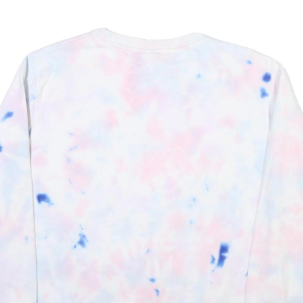 ELLESSE Womens White Blue Pink Tie Dye Sweatshirt Crew Neck UK 10 Casual