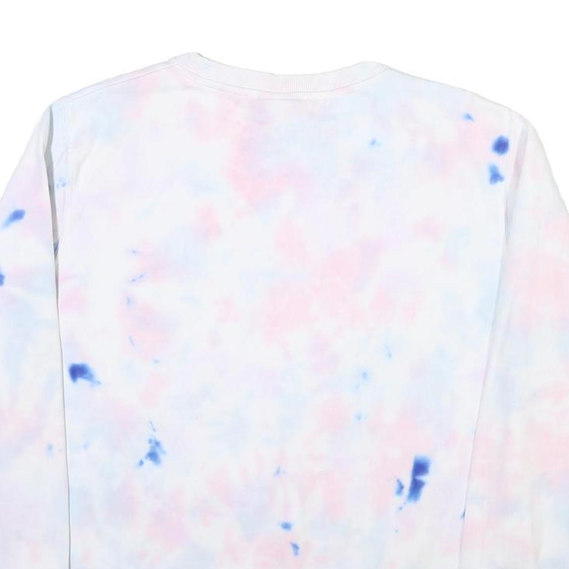 ELLESSE Womens White Blue Pink Tie Dye Sweatshirt Crew Neck UK 10 Casual