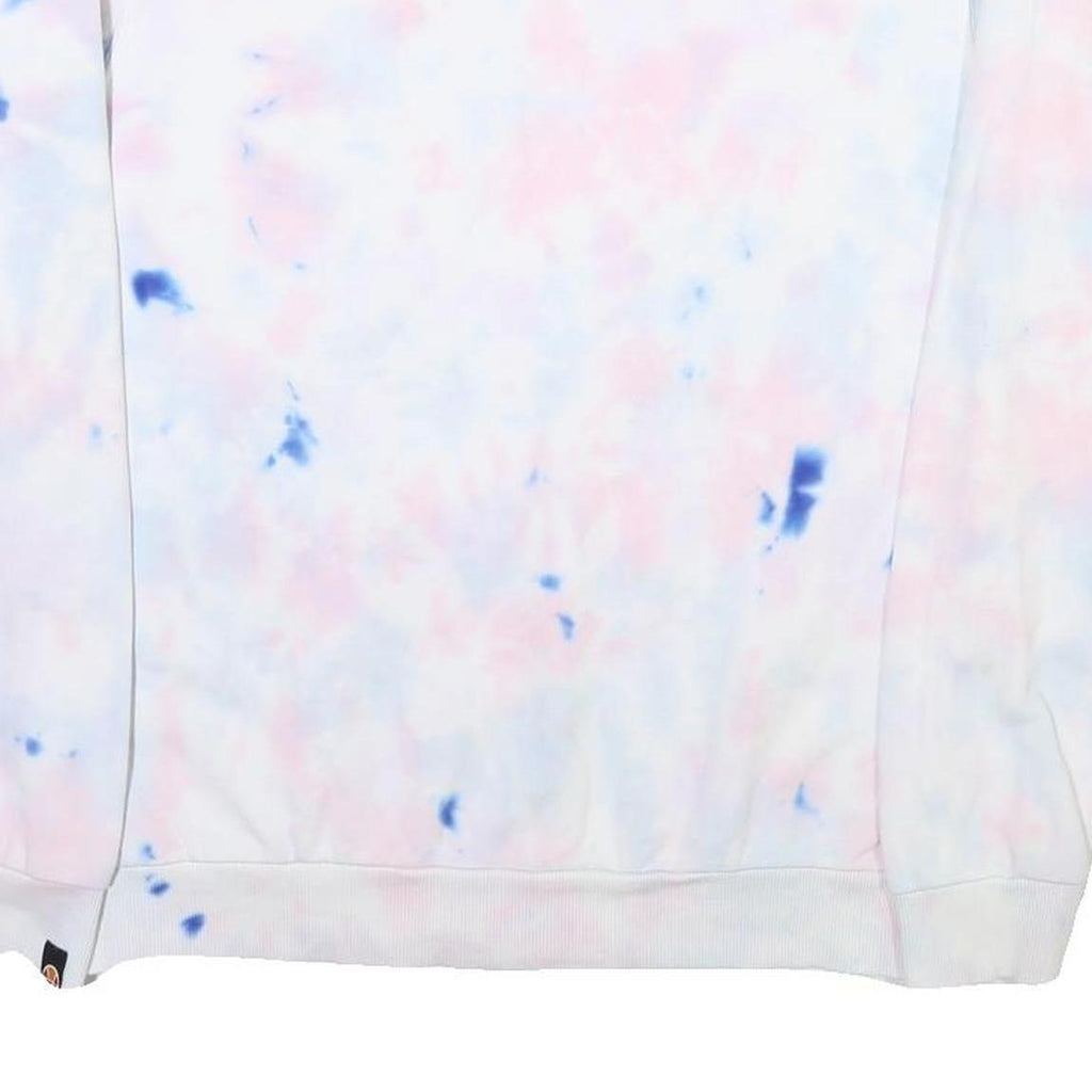 ELLESSE Womens White Blue Pink Tie Dye Sweatshirt Crew Neck UK 10 Casual