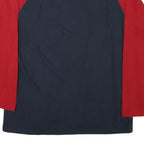 CHAPS Mens Navy & Red Graphic T-Shirt L Long Sleeve Crew Neck Cotton Blend