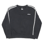 ADIDAS Womens Black Sweatshirt Crew Neck UK 20 Cotton Blend Pullover Casual