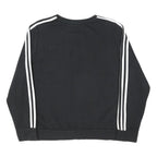 ADIDAS Womens Black Sweatshirt Crew Neck UK 20 Cotton Blend Pullover Casual