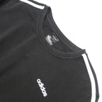 ADIDAS Womens Black Sweatshirt Crew Neck UK 20 Cotton Blend Pullover Casual