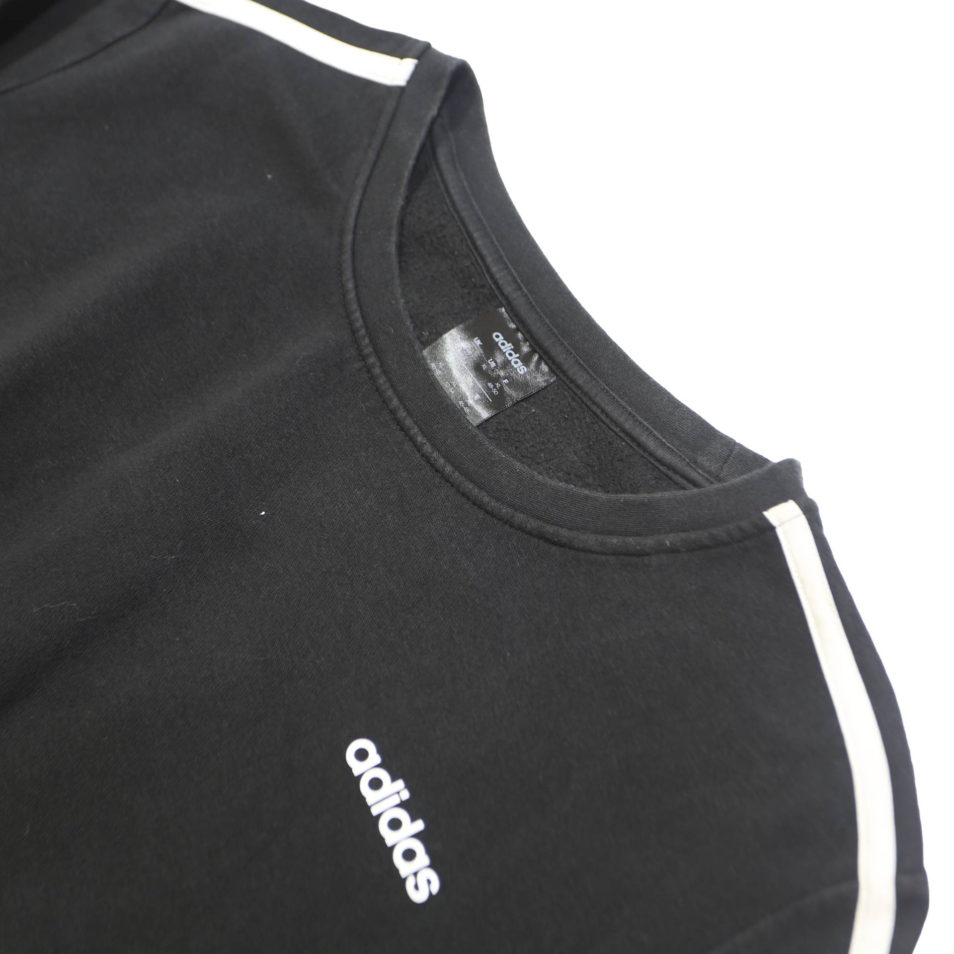 ADIDAS Womens Black Sweatshirt Crew Neck UK 20 Cotton Blend Pullover Casual