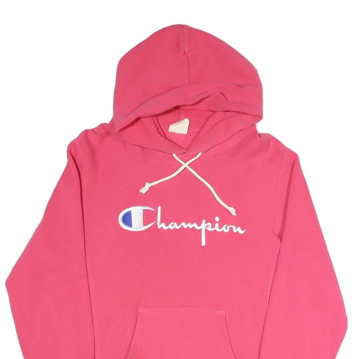 CHAMPION REVERSE WEAVE Womens Pink Hoodie M Cotton Blend Pullover Sweatshirt