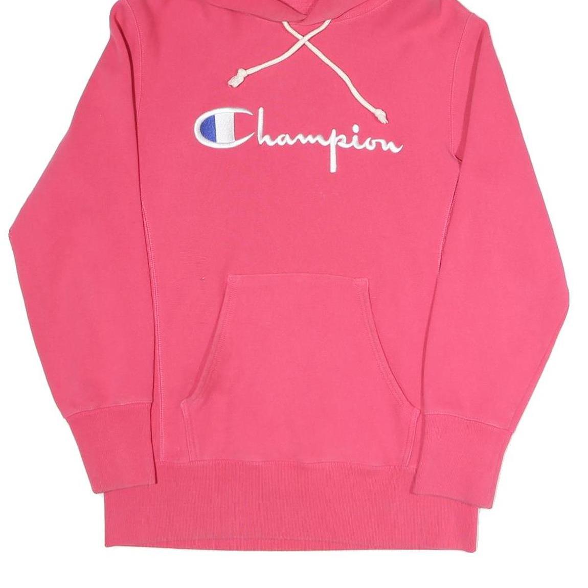 CHAMPION REVERSE WEAVE Womens Pink Hoodie M Cotton Blend Pullover Sweatshirt