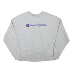 CHAMPION Womens Grey Cotton Blend Crew Neck L Sweatshirt Logo Casual