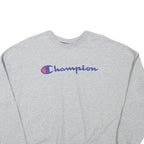 CHAMPION Womens Grey Cotton Blend Crew Neck L Sweatshirt Logo Casual