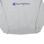 CHAMPION Womens Grey Cotton Blend Crew Neck L Sweatshirt Logo Casual