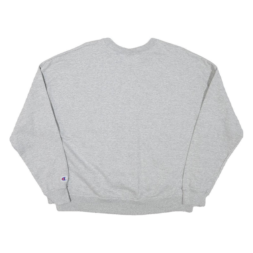 CHAMPION Womens Grey Cotton Blend Crew Neck L Sweatshirt Logo Casual