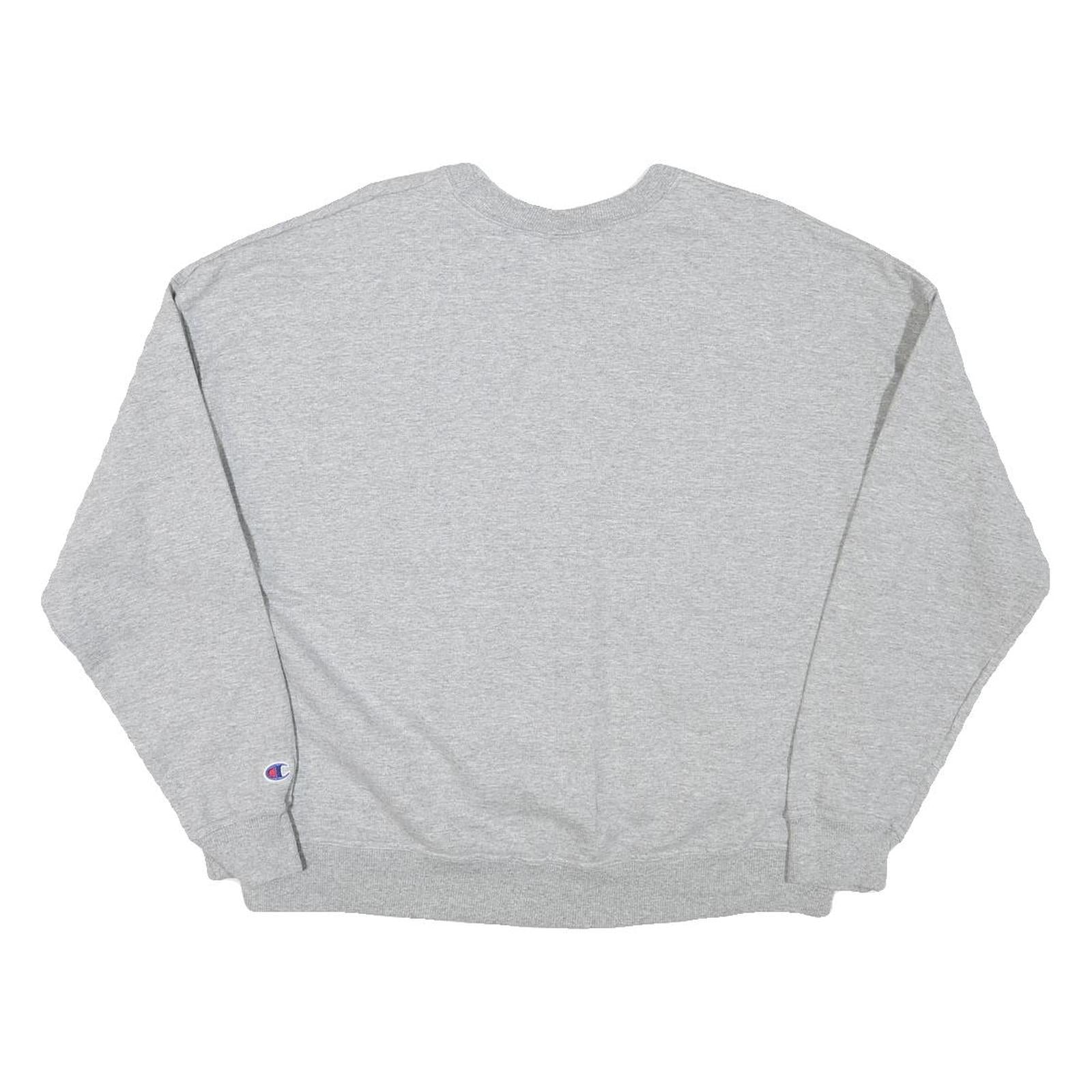 CHAMPION Womens Grey Cotton Blend Crew Neck L Sweatshirt Logo Casual