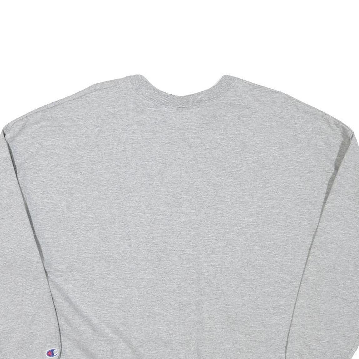 CHAMPION Womens Grey Cotton Blend Crew Neck L Sweatshirt Logo Casual