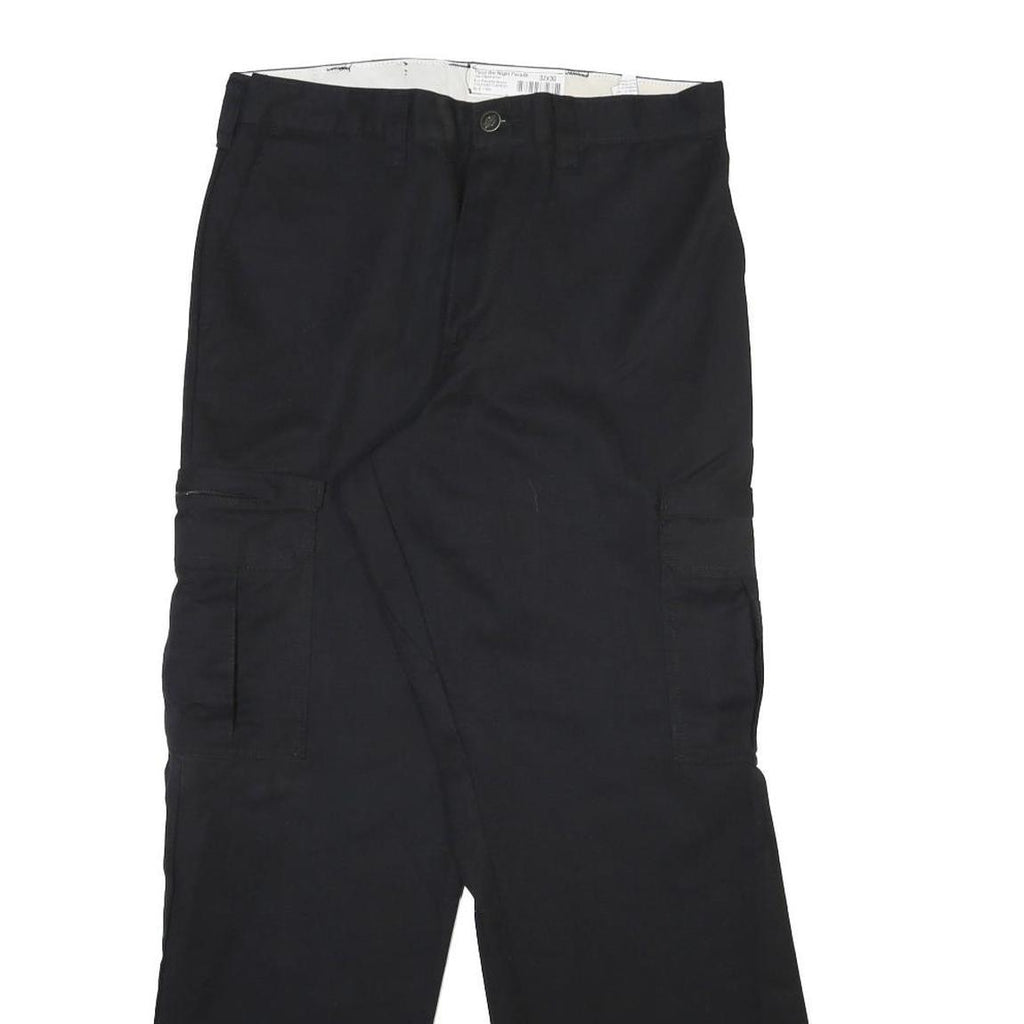 DICKIES Mens Black Regular Fit Straight Leg Trousers W32 L30 Workwear Cargo