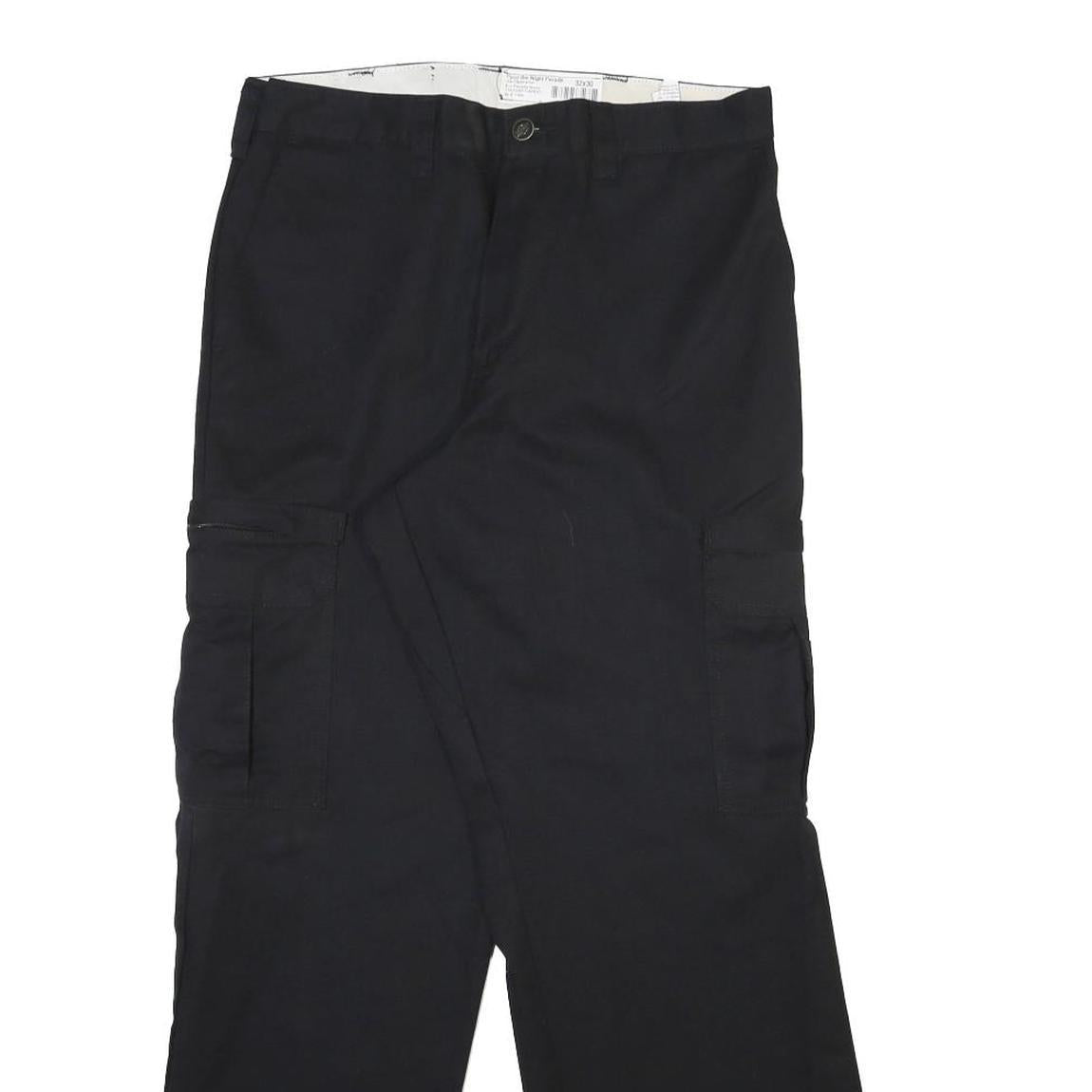 DICKIES Mens Black Regular Fit Straight Leg Trousers W32 L30 Workwear Cargo