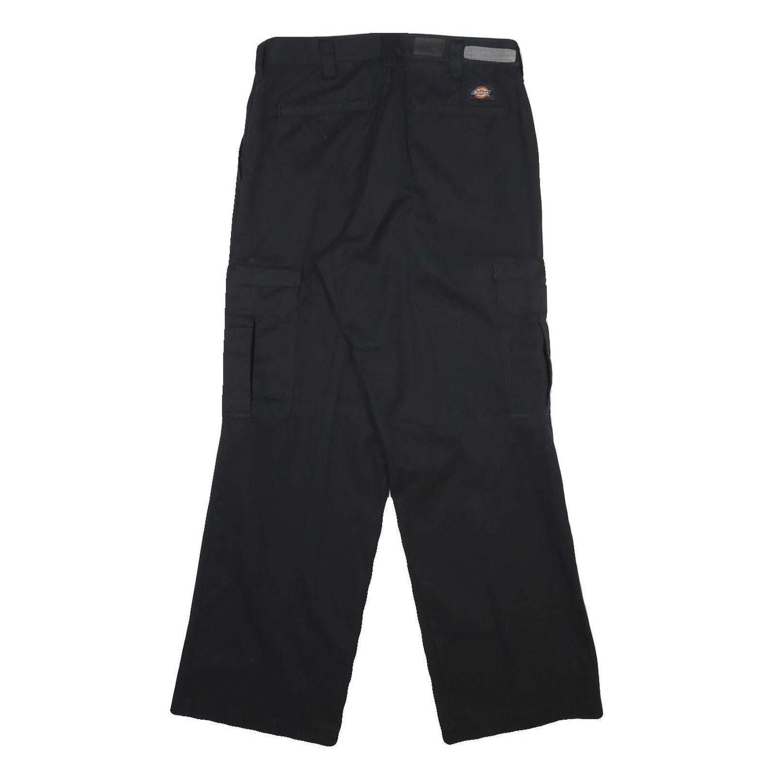 DICKIES Mens Black Regular Fit Straight Leg Trousers W32 L30 Workwear Cargo