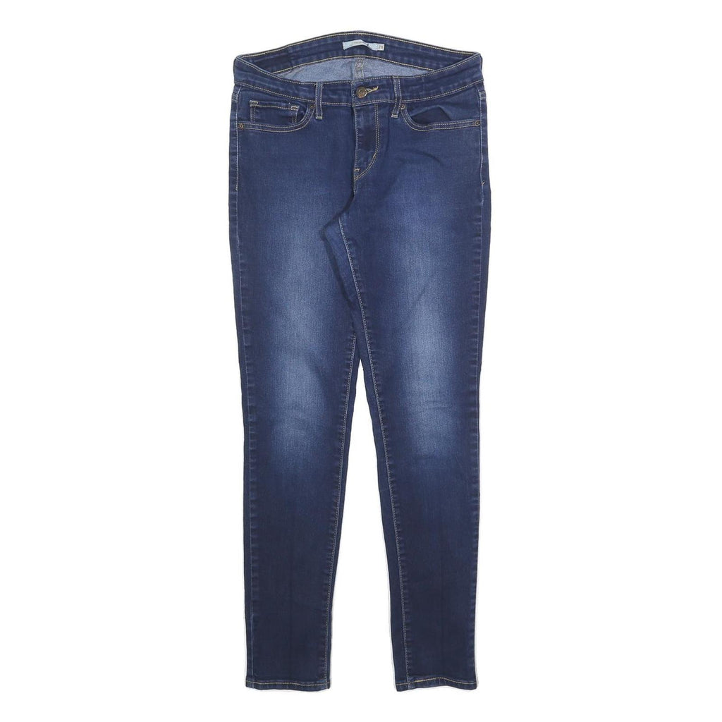 LEVI'S 711 Womens Slim Blue Denim Light W28 L30 Skinny Zip Jeans
