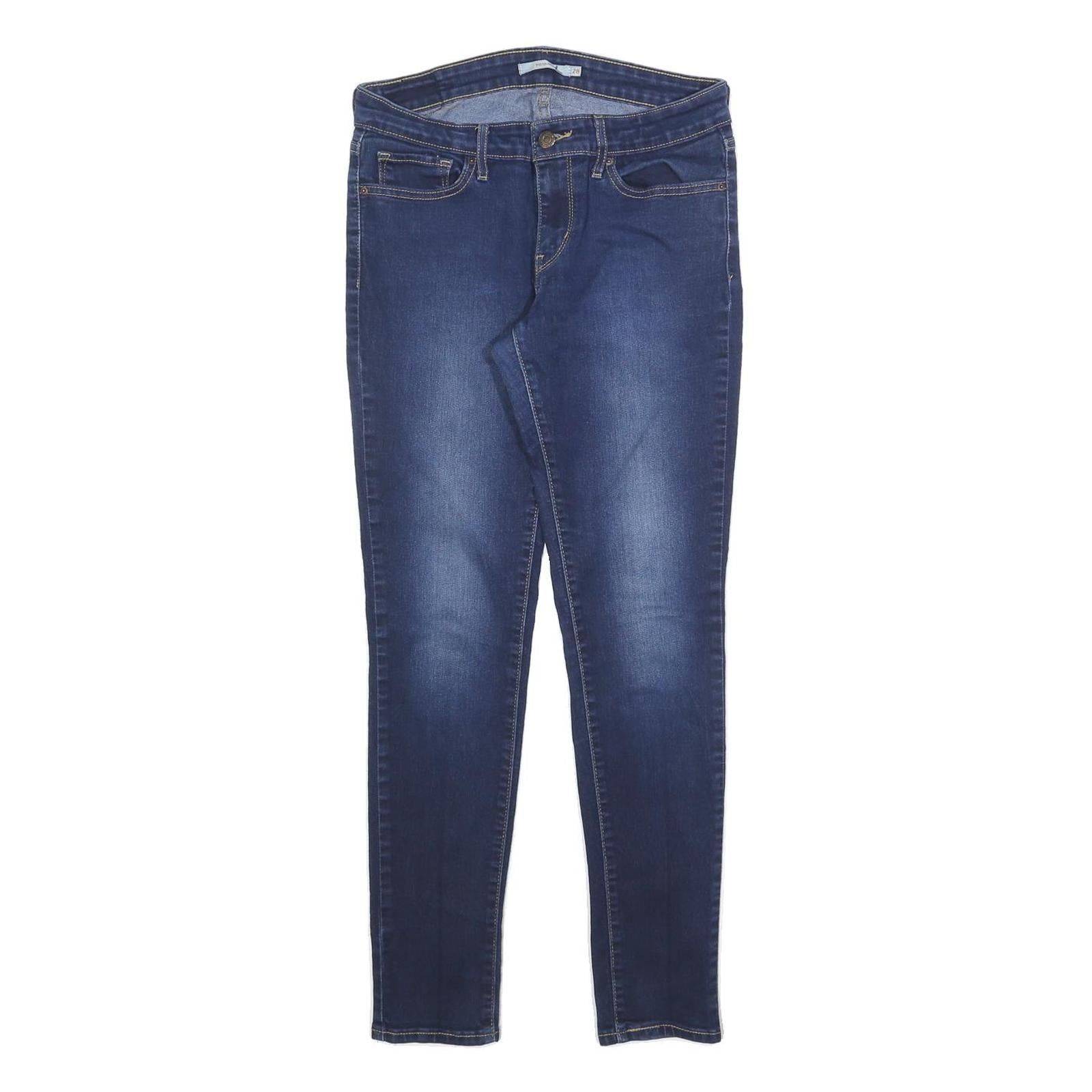 LEVI'S 711 Womens Slim Blue Denim Light W28 L30 Skinny Zip Jeans
