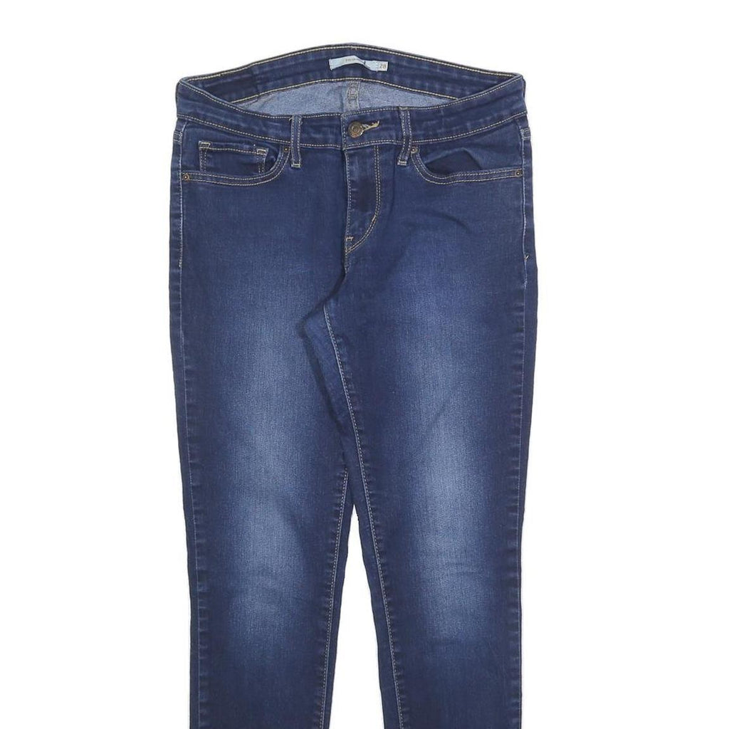 LEVI'S 711 Womens Slim Blue Denim Light W28 L30 Skinny Zip Jeans