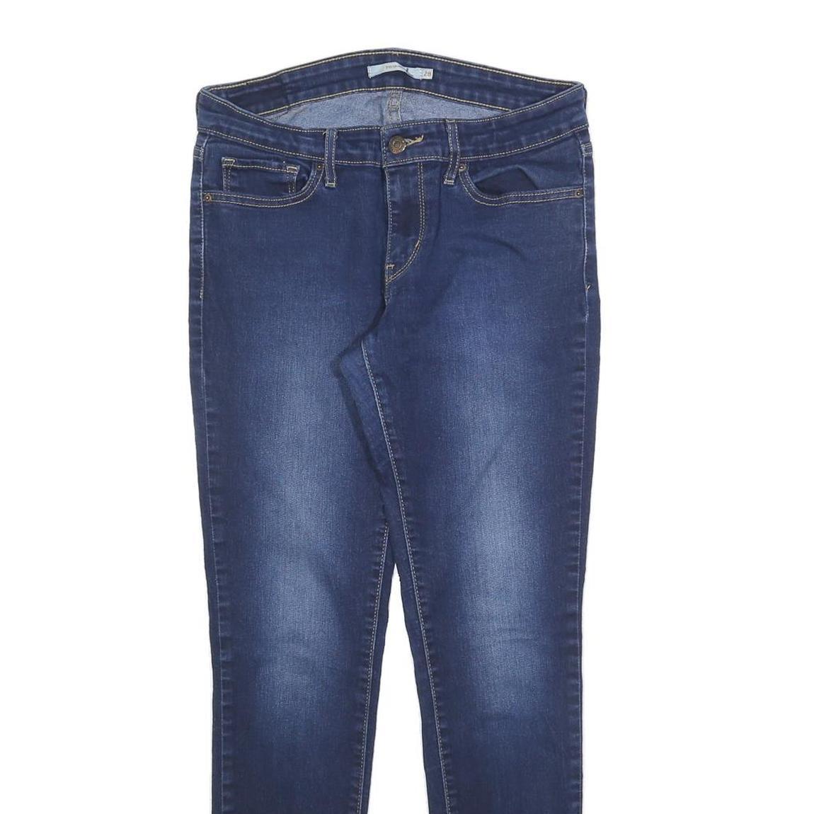LEVI'S 711 Womens Slim Blue Denim Light W28 L30 Skinny Zip Jeans