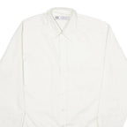 C&A Mens White Plain Shirt M Classic Button Collar Long Sleeve Casual